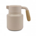 Jarra térmica de acero inoxidable reciclado con tapa antigoteo 1,2L color beige segunda vista