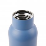 Botella de acero inoxidable reciclado con tapa de madera y asa 800ml color azul segunda vista