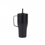 Botella térmica de acero inoxidable reciclado con pajita 800ml color negro