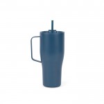 Botella térmica de acero inoxidable reciclado con pajita 800ml color azul marino