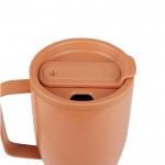 Botella térmica de acero inoxidable reciclado con pajita 800ml color naranja quinta vista