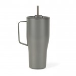 Botella térmica de acero inoxidable reciclado con pajita 800ml color gris