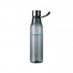 Botella para agua de RPET con efecto degradado y capacidad 800ml color plateado mate vista con logo