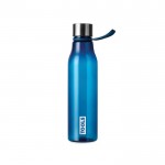 Botella para agua de RPET con efecto degradado y capacidad 800ml color azul marino vista con logo