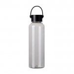 Botella RPET de diseño minimalista con tapa de acero y asa 550ml color transparente