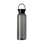 Botella RPET de diseño minimalista con tapa de acero y asa 550ml color negro