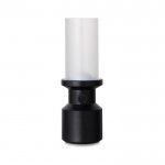 Lámpara de mesa portátil reciclada con batería recargable y regulador color negro