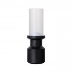 Lámpara de mesa portátil reciclada con batería recargable y regulador color negro tercera vista