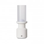 Lámpara de mesa portátil reciclada con batería recargable y regulador color blanco tercera vista