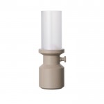 Lámpara de mesa portátil reciclada con batería recargable y regulador color beige segunda vista