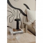 Lámpara de mesa reciclada con luz cálida y blanca regulable por tacto color negro
