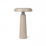 Lámpara de mesa reciclada con luz cálida y blanca regulable por tacto color marfil