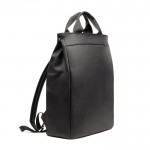 Mochila exclusiva de cuero sintético multiusos con bolsillo para PC color negro