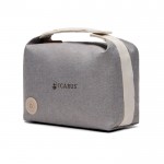 Neceser de poliéster reciclado con bolsillo interior con asa color gris vista con logo