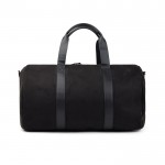 Bolsa de viaje de poliéster reciclado con bolsillo interior color negro tercera vista