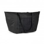 Bolsa de fin de semana de poliéster reciclado con funda para carro color negro tercera vista