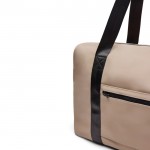 Bolsa de fin de semana repelente al agua con medida de viaje color marfil cuarta vista