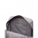 Mochila de viaje ecológica con compartimento lateral para botella color gris quinta vista