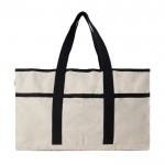 Bolsa de playa de algodón reciclado con toallero incluido 500 g/m2 color blanco roto
