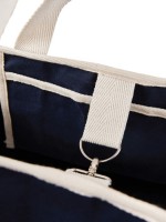 Bolsa de playa de algodón reciclado con toallero incluido 500 g/m2 color azul marino quinta vista