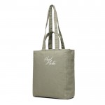 Bolsa con cremallera de lona reciclada con un peso de 400 g/m2 color verde vista con logo