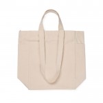 Bolsa con cremallera de lona reciclada con un peso de 400 g/m2 color blanco roto cuarta vista