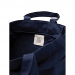 Bolsa con cremallera de lona reciclada con un peso de 400 g/m2 color azul marino tercera vista