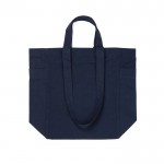 Bolsa con cremallera de lona reciclada con un peso de 400 g/m2 color azul marino cuarta vista