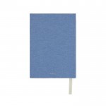 Diario de papel reciclado con marcador y funda hojas a rayas A5 color azul tercera vista
