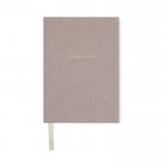 Diario de papel reciclado con funda de tela y marcapáginas A5 color beige
