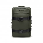 Mochila explorer ecológica con correa de viaje para PC 15,6” color verde vista con logo