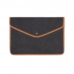Funda para portátil de lona reciclada con bordes de color 14” color negro