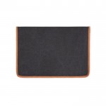 Funda para portátil de lona reciclada con bordes de color 14” color negro tercera vista
