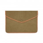 Funda para portátil de lona reciclada con bordes de color 14” color verde