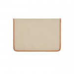 Funda para portátil de lona reciclada con bordes de color 14” color beige tercera vista