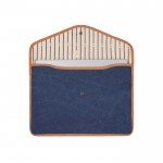 Funda para portátil de lona reciclada con bordes de color 14” color azul marino segunda vista