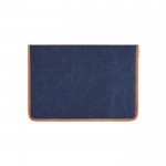 Funda para portátil de lona reciclada con bordes de color 14” color azul marino tercera vista