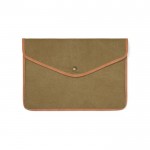 Funda para portátil de lona reciclada con bordes de color 16” color verde