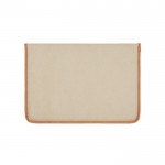 Funda para portátil de lona reciclada con bordes de color 16” color beige tercera vista