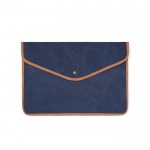 Funda para portátil de lona reciclada con bordes de color 16” color azul marino