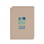 Funda de pasaporte y tarjetas de cuero sintético con protección RFID color marfil vista de impresión