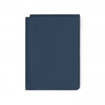Funda de pasaporte y tarjetas de cuero sintético con protección RFID color azul marino
