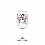 Copa de vino de tritán de color transparente con logo