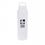 Botella térmica acero inoxidable reciclado resistente al sudor 740ml color blanco vista de impresión