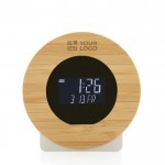 Reloj de escritorio redondo de bambú vista principal
