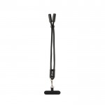 Correa de muñeca para móvil RPET con cable USB-C y carga rápida 60W color negro vista de impresión