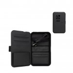 Estuche de viaje con materiales reciclados con carga 3 en 1 color negro vista de impresión