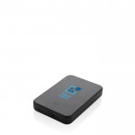 Batería externa de plástico reciclado con dos puertos 5.000 mAh color negro vista de impresión