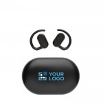Auriculares inalámbricos con microfono para llamadas BT 5.3 color negro vista de impresión