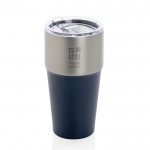 Vaso térmico de acero inoxidable reciclado antigoteo de 500ml color azul marino vista de impresión
